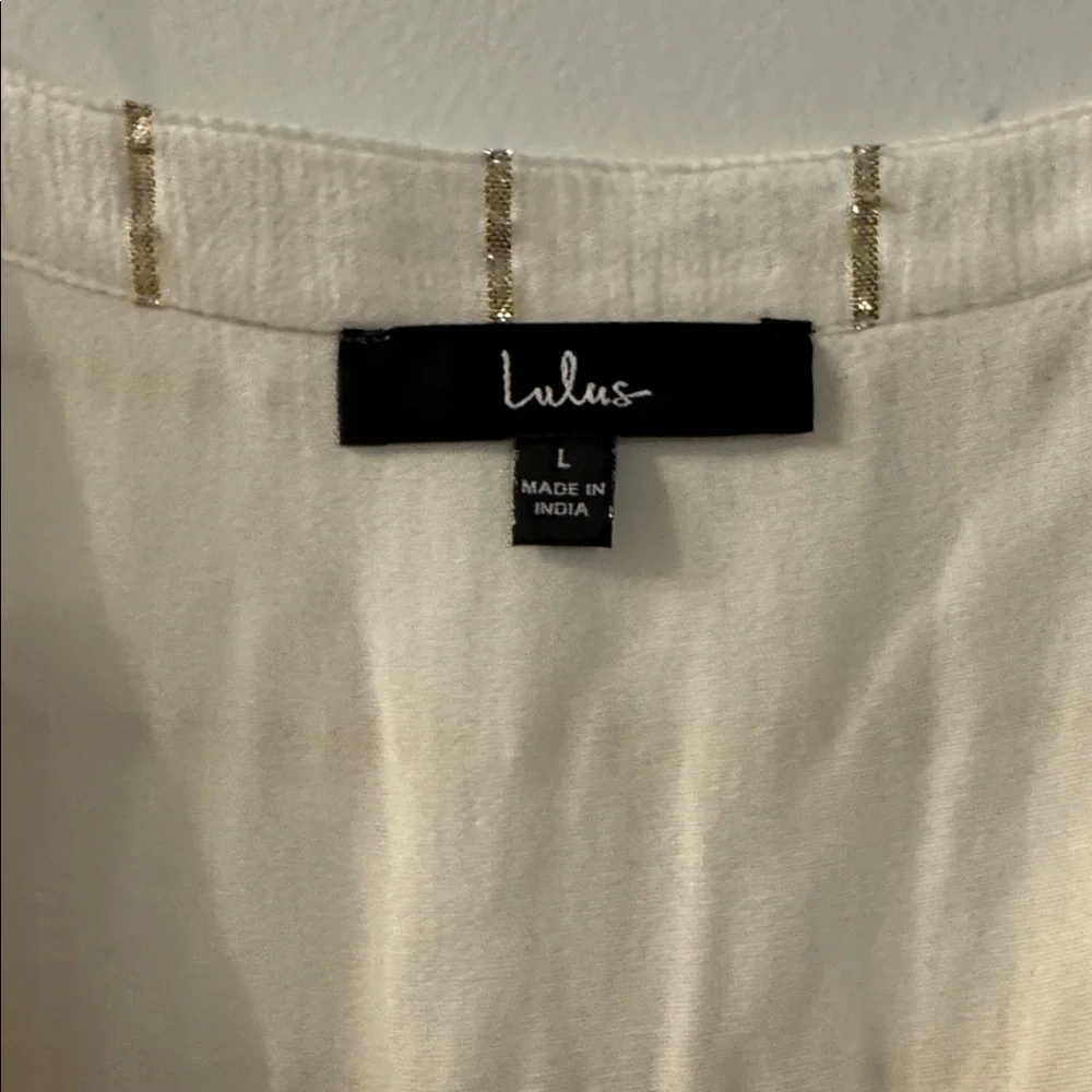 Lulu's Cream and Gold Maxi Dress - Picture 2 of 2